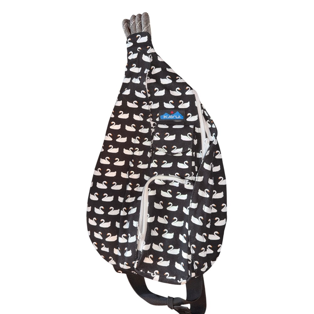 KAVU Rope Sling Bag Swan Print Crossbody Shoulder Bag